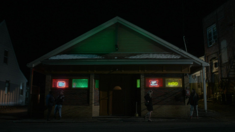 Miller Lite, Miller High Life and Miller Genuine Draft Beer Neon Signs in Kevin Can Fk Himself S02E03 Ghost (2022)