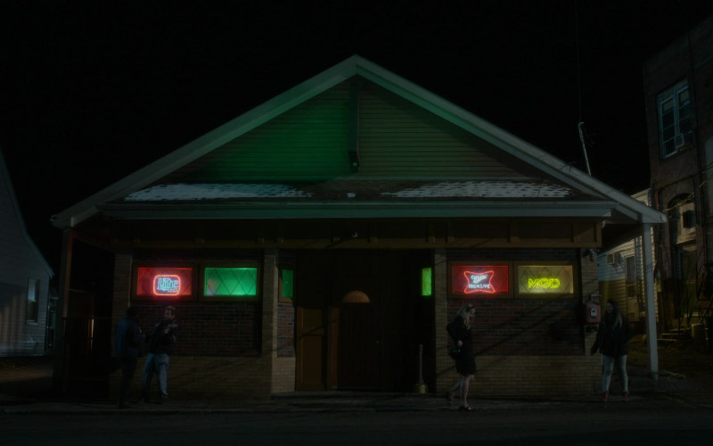 Miller Lite, Miller High Life and Miller Genuine Draft Beer Neon Signs in Kevin Can Fk Himself S02E03 Ghost (2022)
