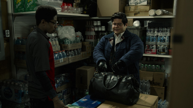 Sprite Soda, Nestlé Pure Life Bottled Water, Red Bull Energy Drinks, Fiji Water Box, Gatorade G2 Sports Drinks, Rockstar Energy Drinks, 7UP Soda Cans in What We Do in the Shadows S04E10