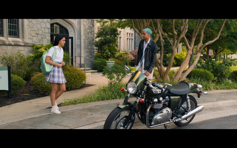 Triumph Motorcycle of Rish Shah as Russ in Do Revenge (1)