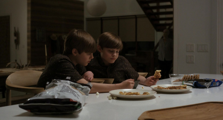 Wholesome Pantry Popcorn and Nabisco Oreo Cookies Enjoyed by Cameron Crovetti as Elias and Nicholas Crovetti as Lucas in Goodnight Mommy (2022)