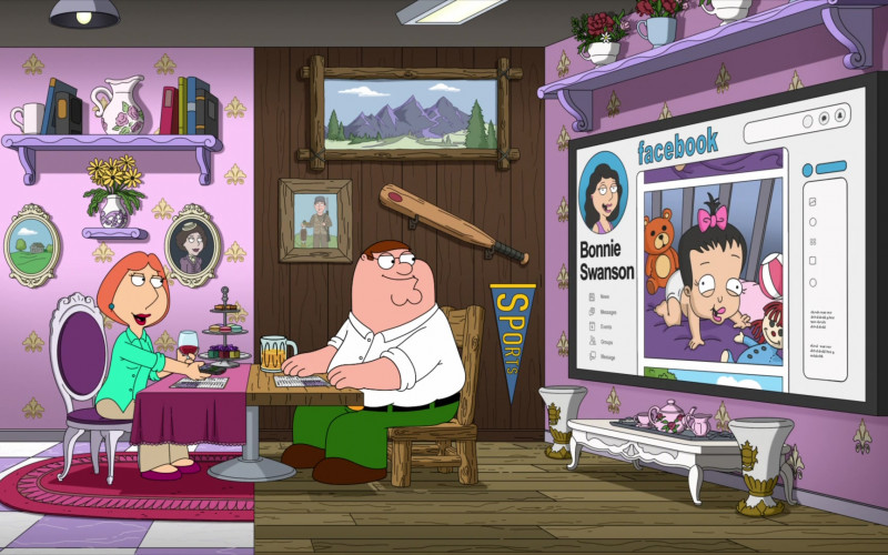 Facebook Social Network in Family Guy S21E04 The Munchurian Candidate (2022)