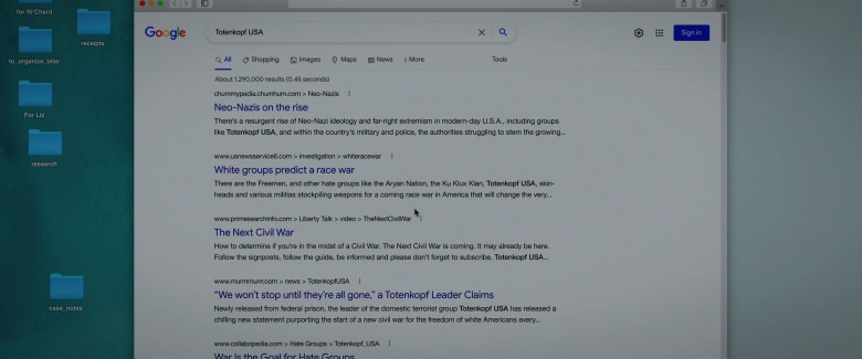 Google WEB Search Engine in The Good Fight S06E05 The End of Ginni (2)