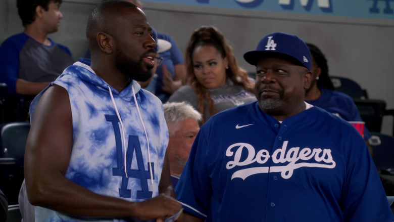 New Era Los Angeles Dodgers Hat and Nike Jersey in The Neighborhood S05E03 Welcome to the Ballgame (2022)