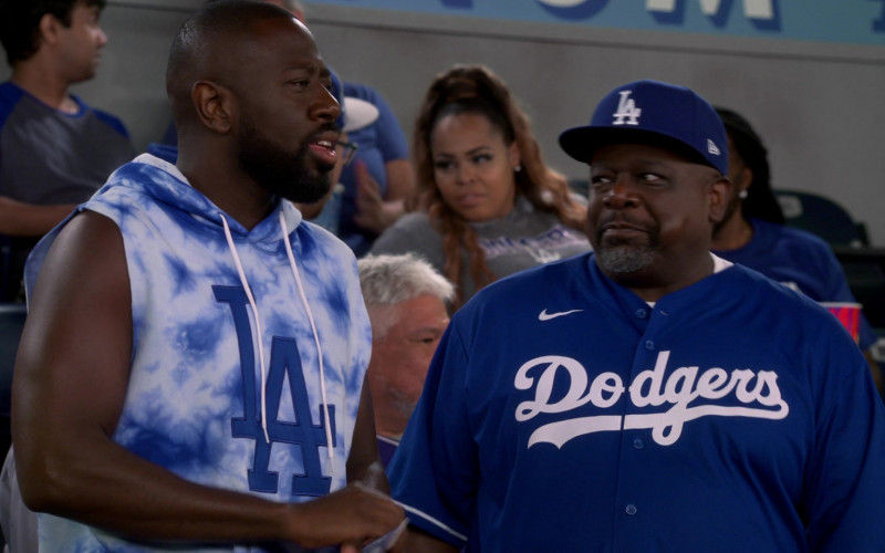 New Era Los Angeles Dodgers Hat and Nike Jersey in The Neighborhood S05E03 "Welcome to the Ballgame" (2022)
