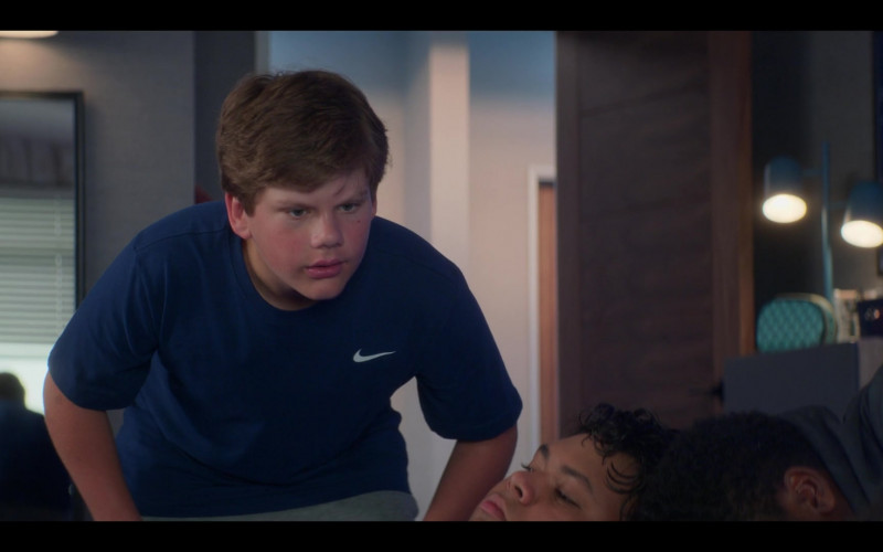Nike Blue T-Shirt Worn by Maxwell Simkins as Nick Ganz in The Mighty Ducks Game Changers S02E03 Coach Classic (2)
