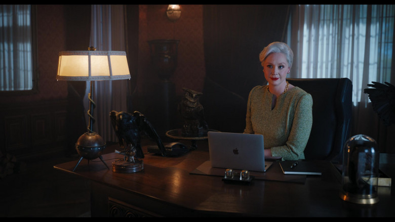 Apple MacBook Laptop Used by Gwendoline Christie as Larissa Weems in Wednesday S01E02 Woe Is the Loneliest Number (1)