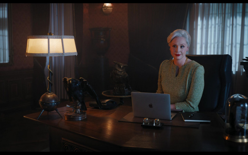 Apple MacBook Laptop Used by Gwendoline Christie as Larissa Weems in Wednesday S01E02 "Woe Is the Loneliest Number" (2022)