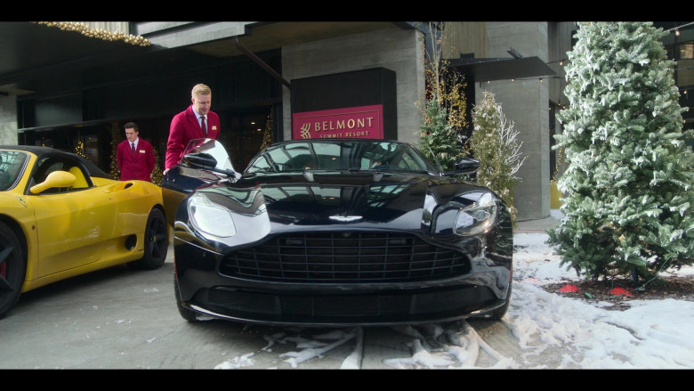Aston Martin Black Sports Car in Falling for Christmas (2022)