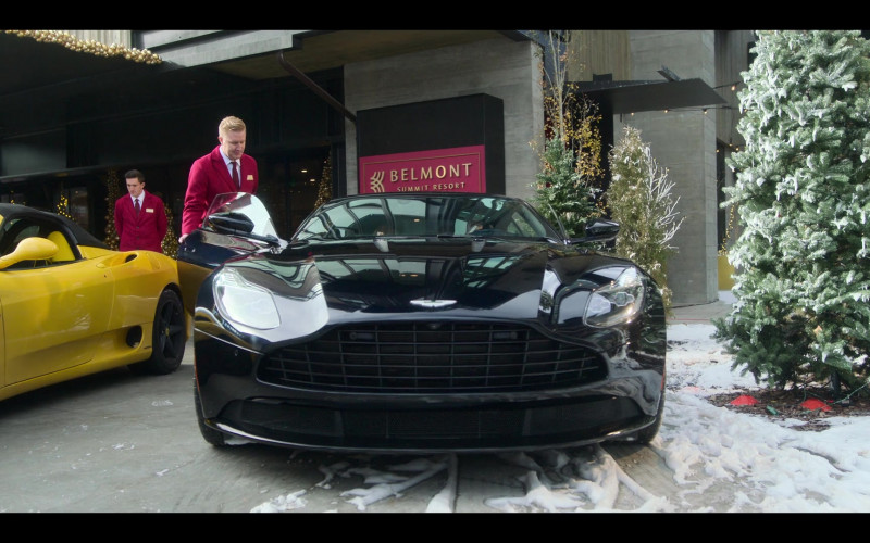 Aston Martin Black Sports Car in Falling for Christmas (2022)