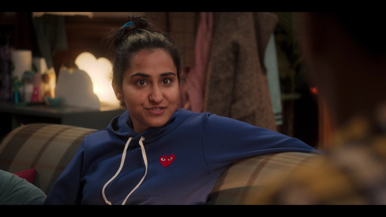 Comme des Garçons Cropped Hoodie Worn by Amrit Kaur as Bela in The Sex Lives of College Girls S02E03 The Short King (3)