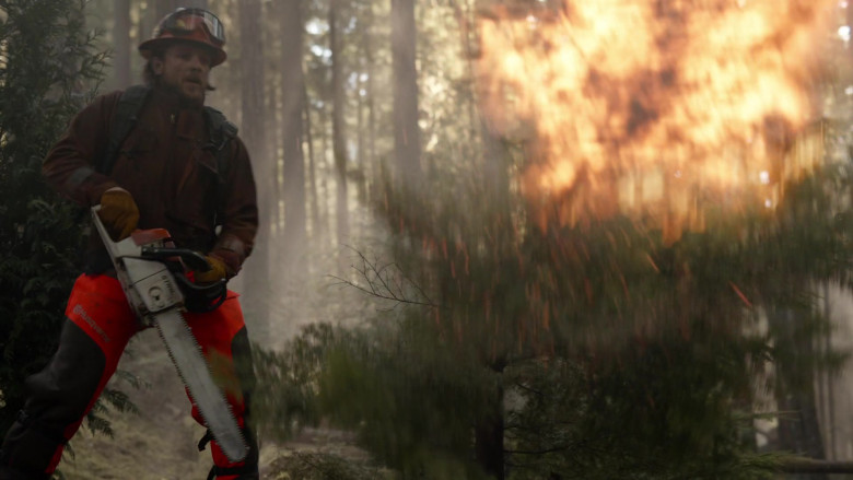 Husqvarna Chain Saw Chaps and Stihl Chainsaw Used by Max Thieriot as Bode Donovan in Fire Country S01E05 Get Some, Be Safe