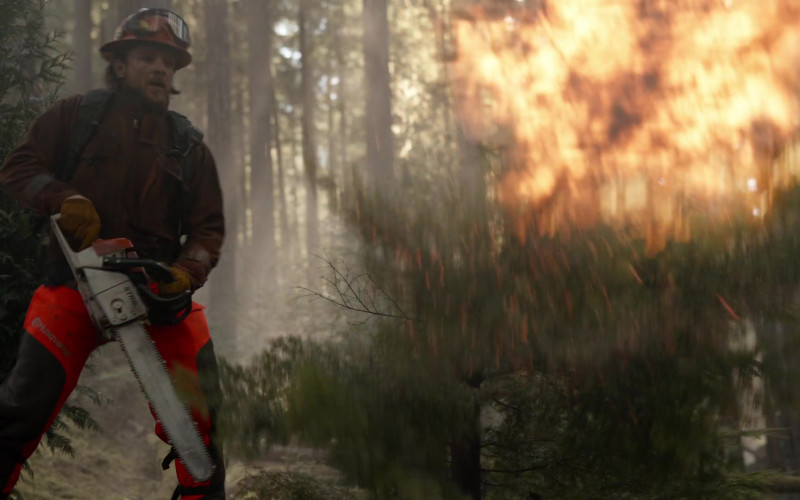 Husqvarna Chain Saw Chaps and Stihl Chainsaw Used by Max Thieriot as Bode Donovan in Fire Country S01E05 "Get Some, Be Safe" (2022)
