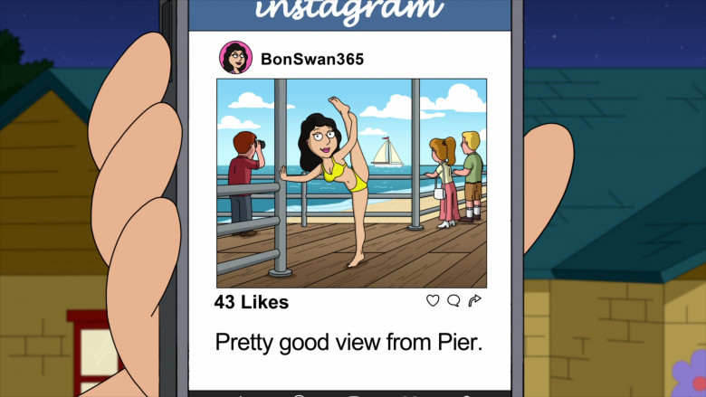 Instagram Social Network App in Family Guy S21E07 The Stewaway (2022)
