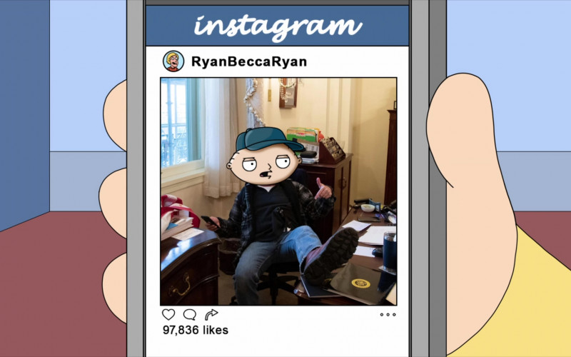 Instagram Social Network in Family Guy S21E08 Get Stewie (2022)
