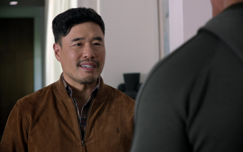 Ralph Lauren Suede Bomber Jacket Worn by Randall Park in Young Rock S03E01 The People Need You (1)
