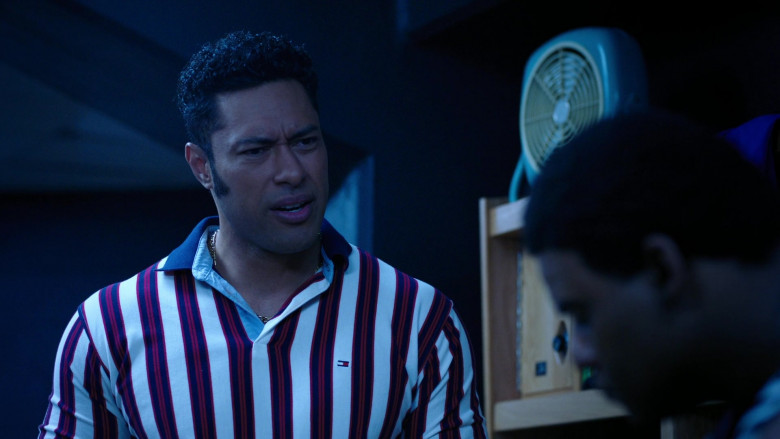 Tommy Hilfiger Shirt Worn by Uli Latukefu as Dwayne Johnson in Young Rock S03E02 Rocky Sucks (2022)