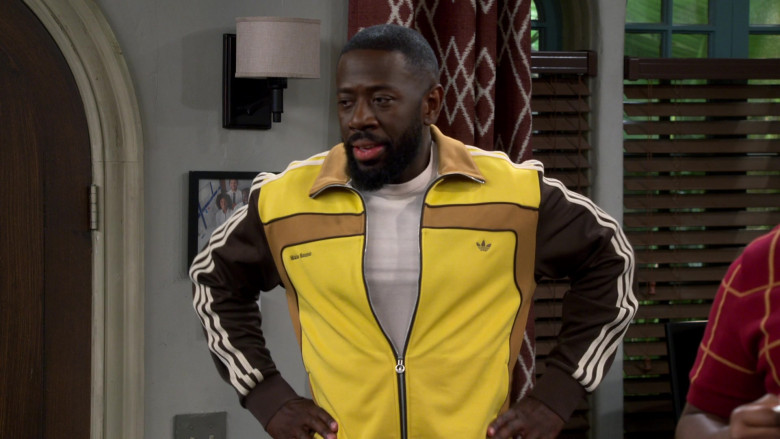 Adidas Track Jacket of Sheaun McKinney as Malcolm Butler in The Neighborhood S05E09 Welcome to Our Time (2022)