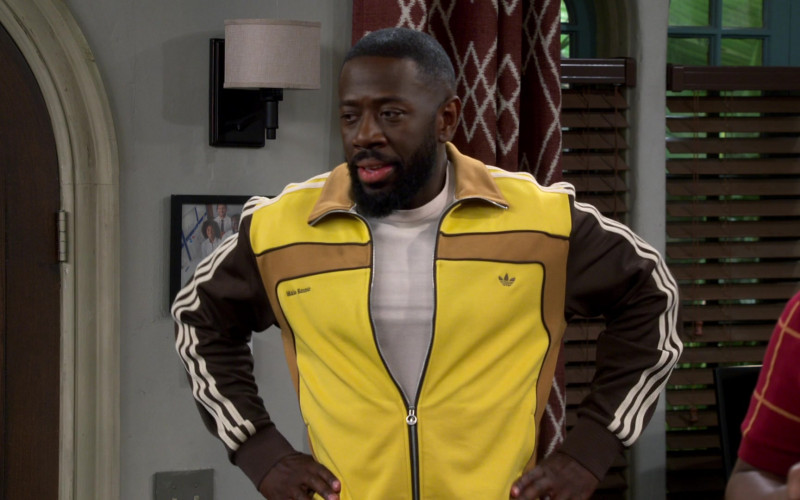 Adidas Track Jacket of Sheaun McKinney as Malcolm Butler in The Neighborhood S05E09 Welcome to Our Time (2022)