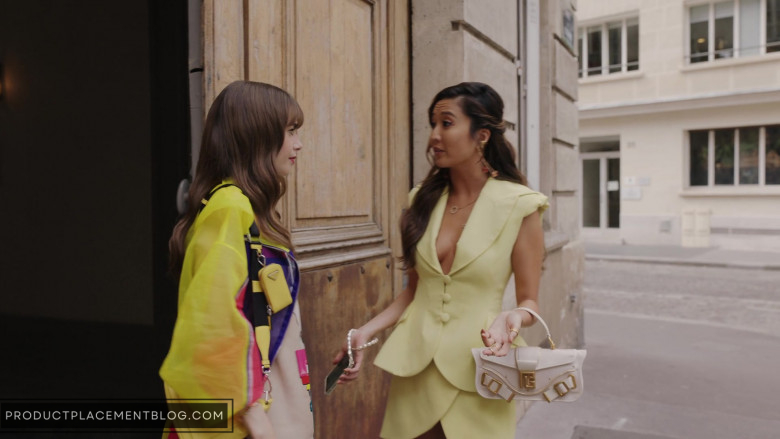Balmain Shoulder Bag of Ashley Park as Mindy Chen in Emily in Paris S03E07 How to Lose a Designer in 10 Days (1)