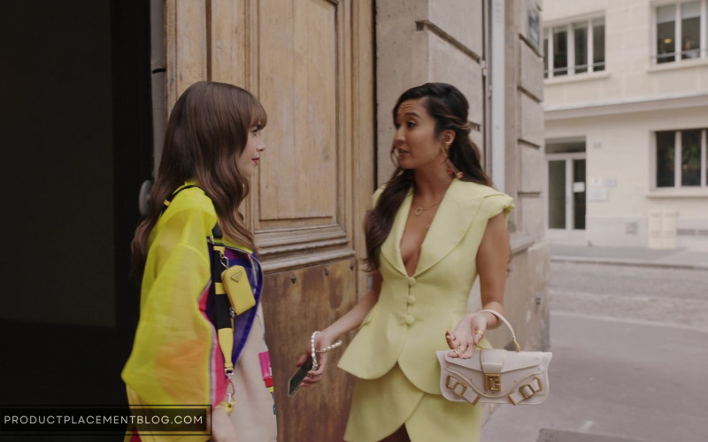 Balmain Shoulder Bag of Ashley Park as Mindy Chen in Emily in Paris S03E07 How to Lose a Designer in 10 Days (1)
