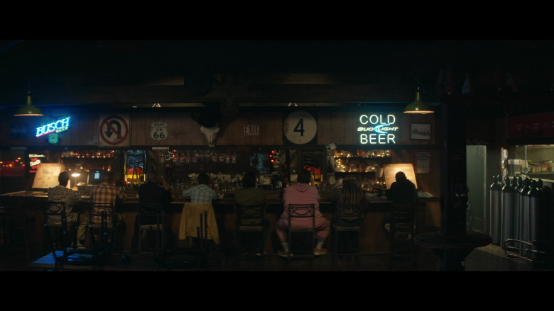 Busch Beer and Bud Light Neon Signs in Tulsa King S01E04 Visitation Place (2022)