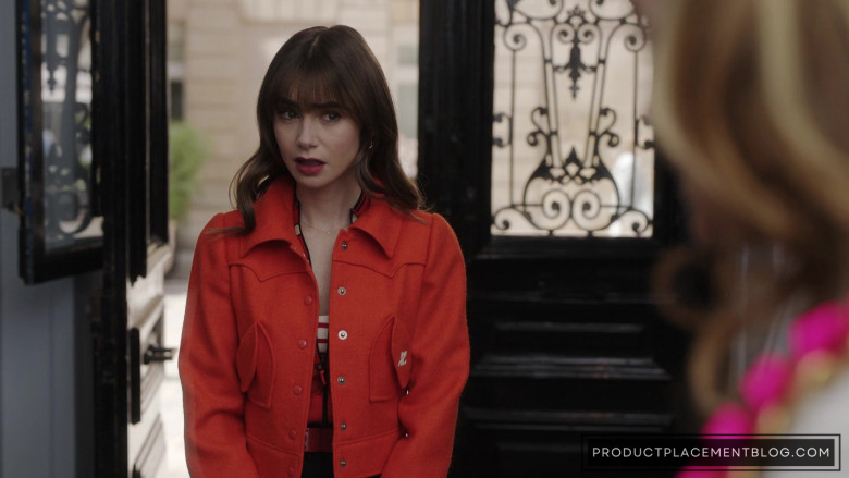 Courrèges Red Jacket Outfit Worn by Lily Collins as Emily Cooper in Emily in Paris S03E03 TV Show 2022 (1)