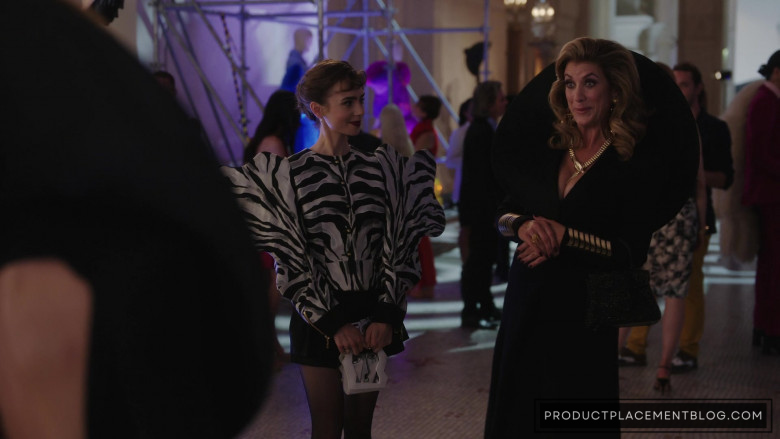 Dolce & Gabbana Zebra Print Shirt Worn by Lily Collins as Emily Cooper in Emily in Paris S03E02 What It's All About… (3)