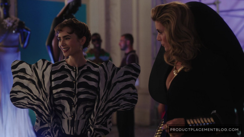 Dolce & Gabbana Zebra Print Shirt Worn by Lily Collins as Emily Cooper in Emily in Paris S03E02 What It's All About… (4)