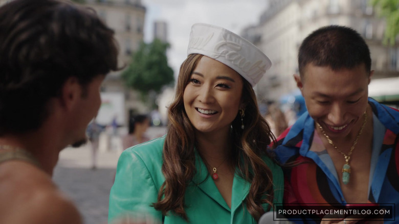 Jean Paul Gaultier Women's White Cotton Sailor Cap of Ashley Park as Mindy Chen in Emily in Paris S03E01 I Have Two Lovers (1)