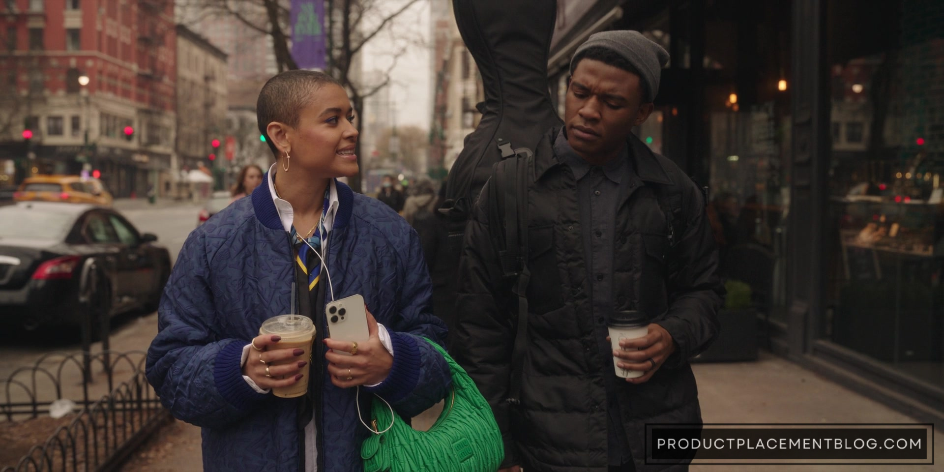 Miu Miu Wander Matelassé Hobo Bag in Mint Green worn by Julien Calloway  (Jordan Alexander) as seen in Gossip Girl (S02E04)