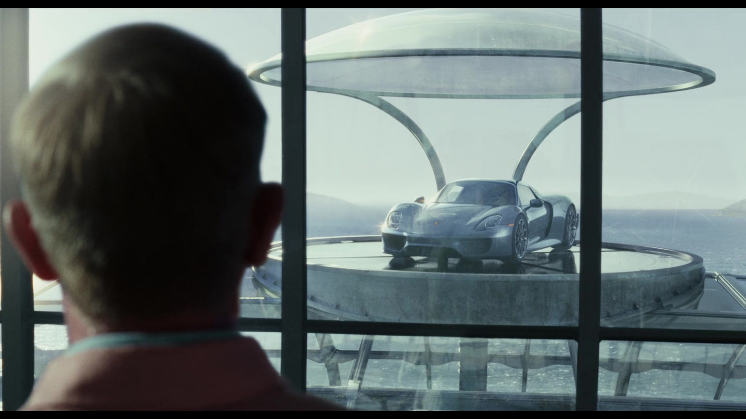 Porsche 918 Spyder Sports Car Of Edward Norton As Miles Bron In Glass