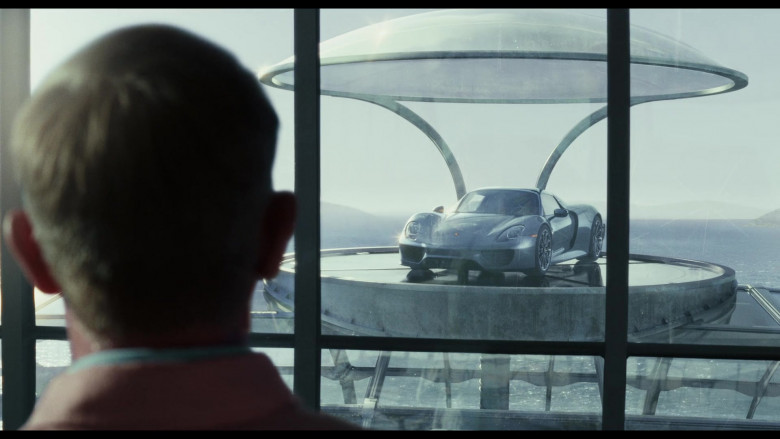 Porsche 918 Spyder Sports Car of Edward Norton as Miles Bron in Glass Onion A Knives Out Mystery Movie (3)