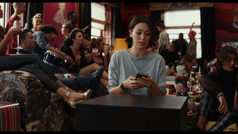 Samsung Galaxy Z Fold Smartphone Used by Jessica Henwick as Peg in Glass Onion A Knives Out Mystery (2)