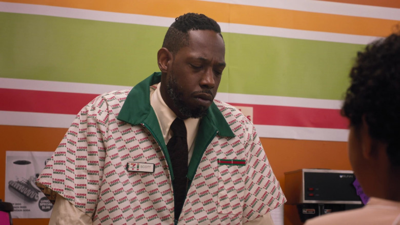 7-Eleven Store Shirt Worn by Actor in Young Rock S03E07 World Pacific Wrestling (2023)