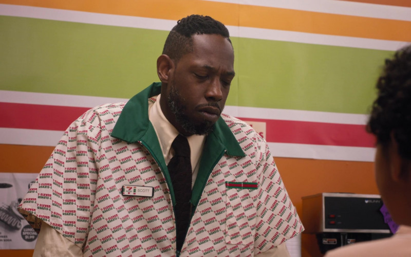 7-Eleven Store Shirt Worn by Actor in Young Rock S03E07 World Pacific Wrestling (2023)