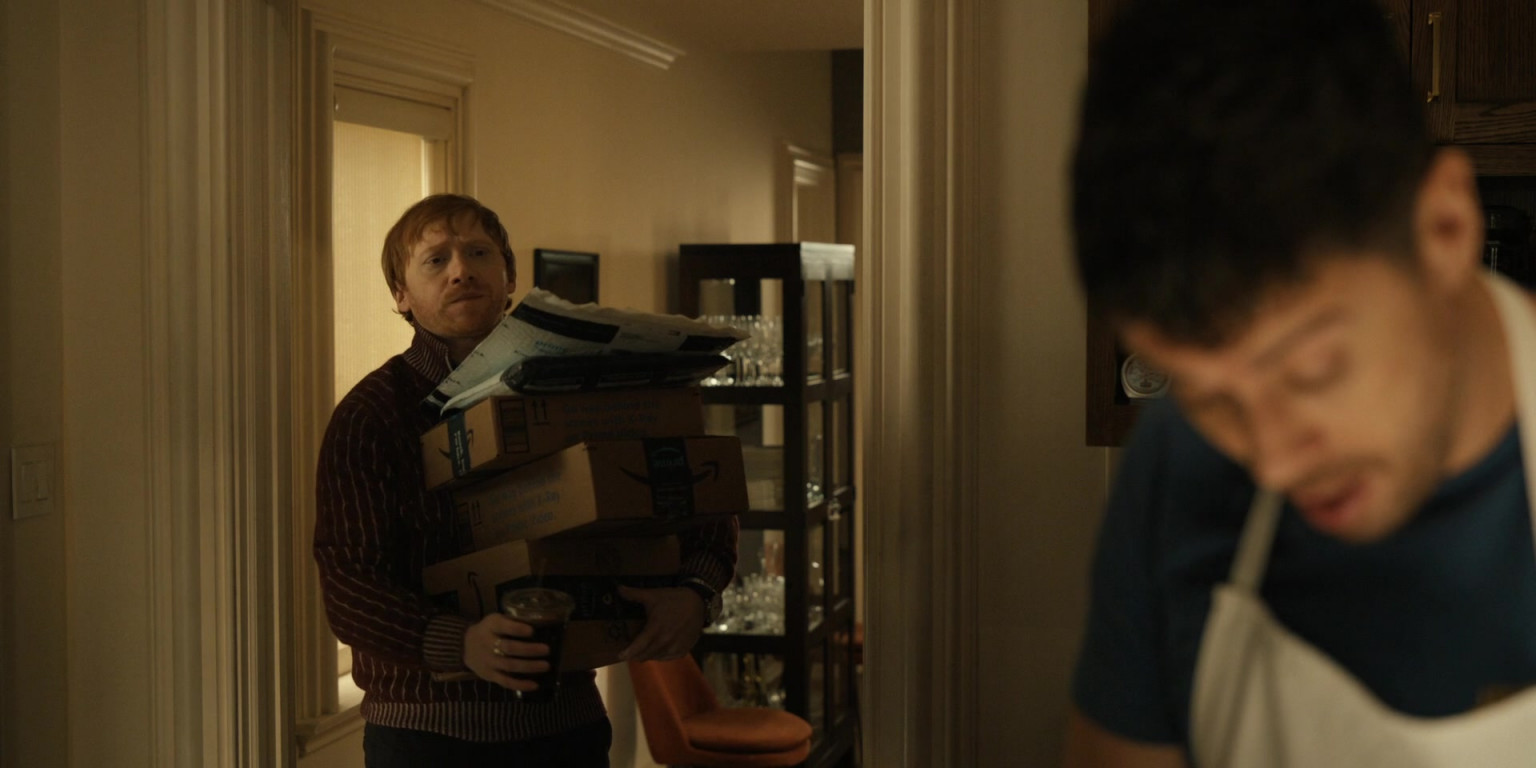 Amazon Prime Boxes Held By Rupert Grint As Julian Pearce In Servant