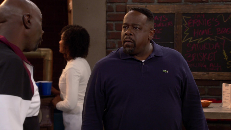 Lacoste Men's Shirt Worn by Cedric the Entertainer in The Neighborhood S05E11 Welcome to the Cornhole (2023)
