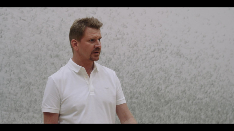 Lacoste White Polo Shirt Worn by Dash Mihok in Gossip Girl S0207 Dress Me Up! Dress Me Down (2023)