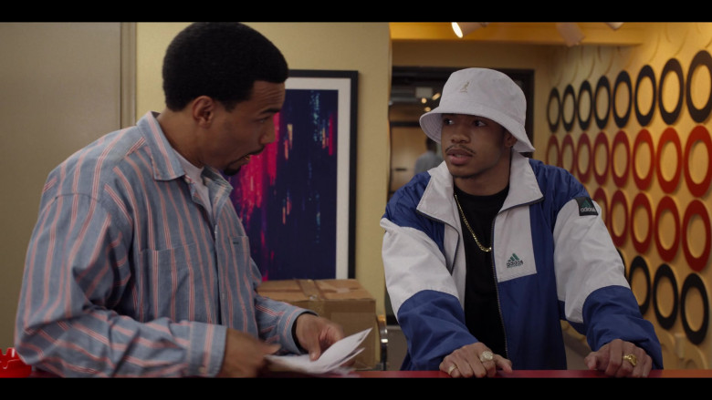 Adidas Men's Jacket and Kangol White Bucket Hat Outfit in Wu-Tang An American Saga S03E02 All I Need (3)