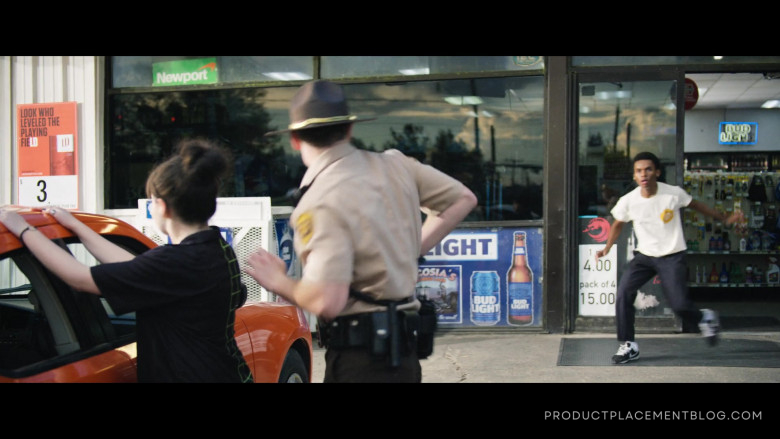 Bud Light Beer Banner and Sign in We Have a Ghost (2023)