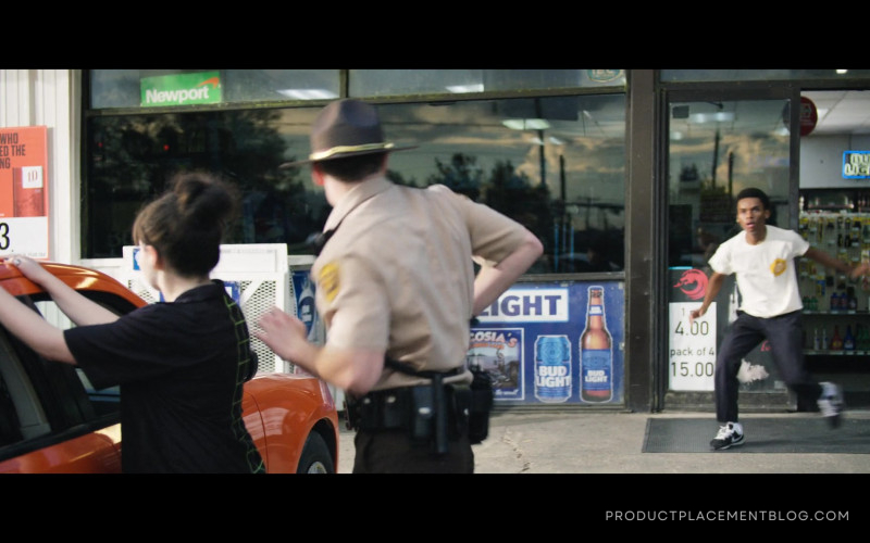 Bud Light Beer Banner and Sign in We Have a Ghost (2023)