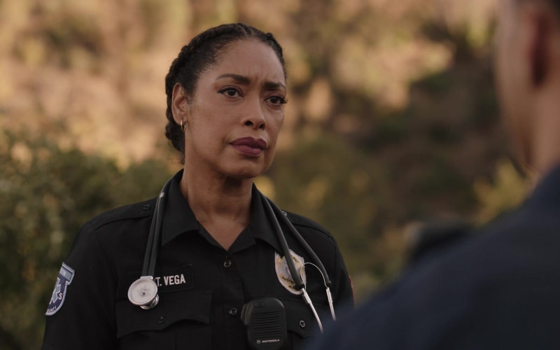 Motorola Radio of Gina Torres as Tommy Vega in 9-1-1 Lone Star S04E03 Cry Wolf (1)