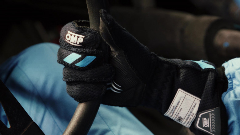 OMP Racing Gloves of Charles Melton as Davis McDowell in Poker Face S01E07 The Future of the Sport (2023)