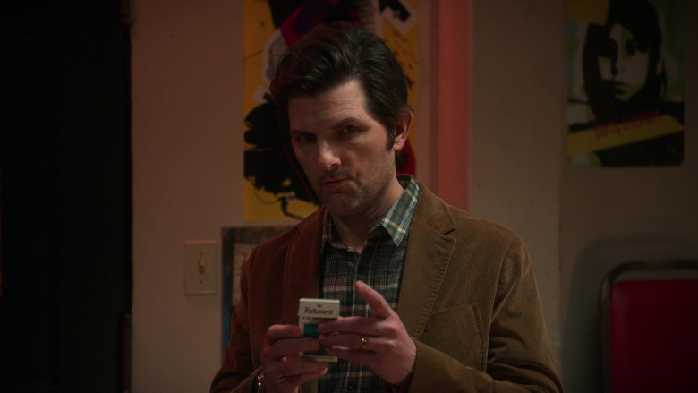 Parliament Cigarettes Held by Adam Scott as Henry Pollard in Party Down S03E01 Kyle Bradway Is Nitromancer (2023)