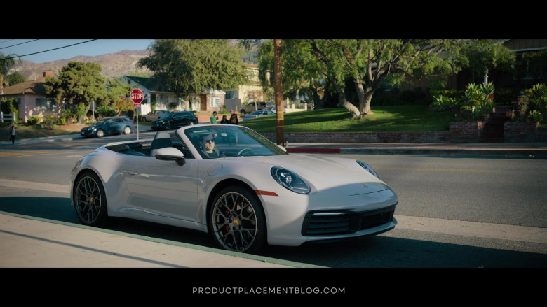 Porsche 911 Cabriolet White Car Driven by Ashton Kutcher as Peter in Your Place or Mine 2023 Movie (1)