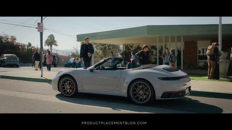 Porsche 911 Cabriolet White Car Driven by Ashton Kutcher as Peter in Your Place or Mine 2023 Movie (2)
