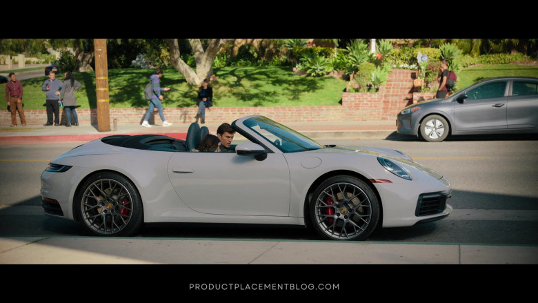Porsche 911 Cabriolet White Car Driven by Ashton Kutcher as Peter in Your Place or Mine 2023 Movie (3)
