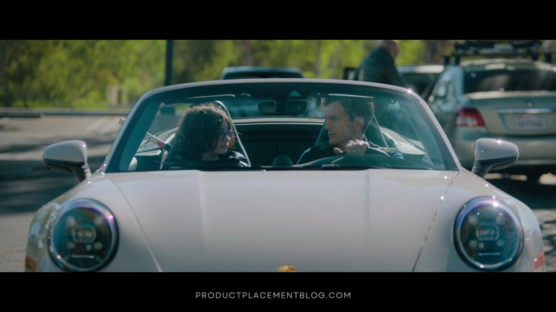 Porsche 911 Cabriolet White Car Driven by Ashton Kutcher as Peter in Your Place or Mine 2023 Movie (8)