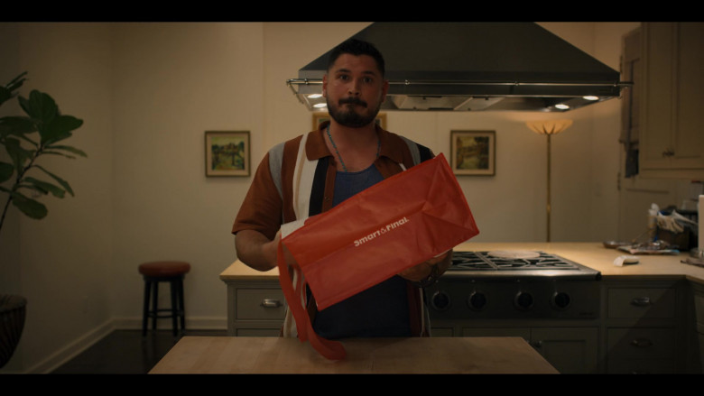 Smart & Final Warehouse Store Bag Held by J.R. Villarreal as Tio Tonio in Freeridge S01E08 Thanksgiving (2023)
